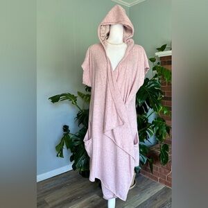 #20)    Light pink/purple Long Hoodie Wrap Style Cardigan Super cute and Cozy
